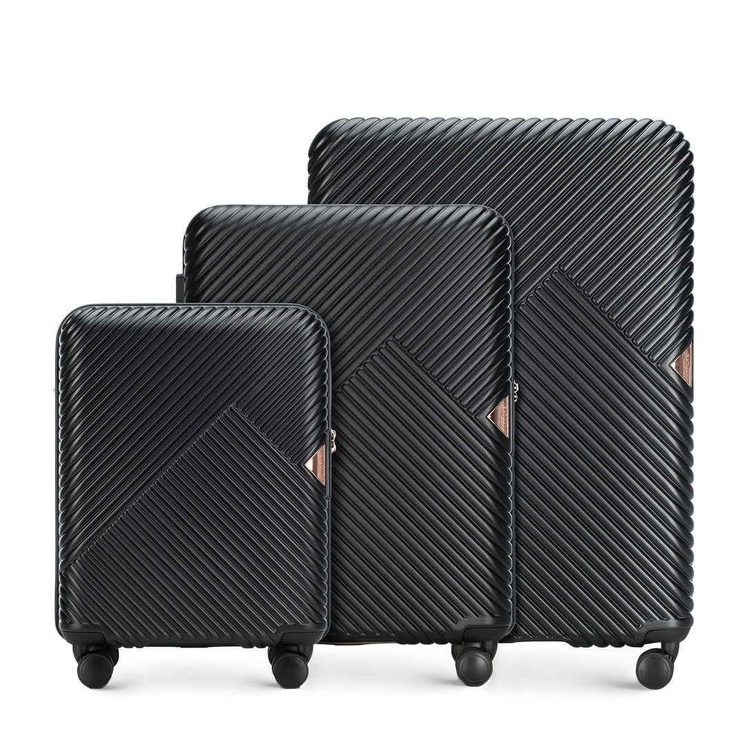 WITTCHEN GL Style Line | Reisekoffer Set 3er Koffer-Set Rollkoffer Trolley Handgepäck Hartschale aus