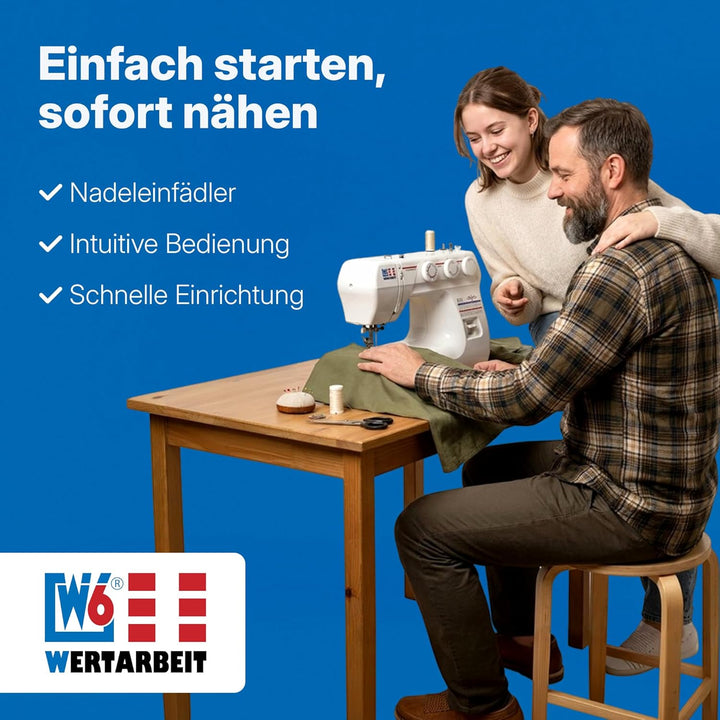 W6 WERTARBEIT N 1235/61 Nähmaschine (Freiarm Super Nutzstich-Nähmaschine (29 Programme)) weiss Stand