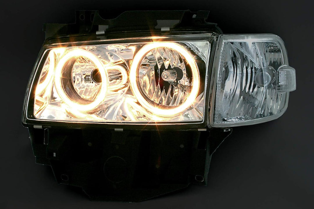 AD Tuning 960418 Angel Eyes Scheinwerfer (4-teilig), Klarglas Schwarz, Blinker
