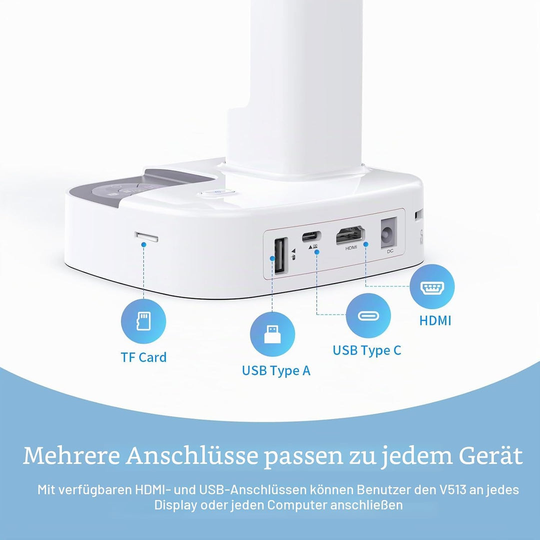 JOYUSING HDMI/USB Dual Mode 13MP Dokumentenkamera/Visualiser mit Licht für Fernunterricht, Webkonfer
