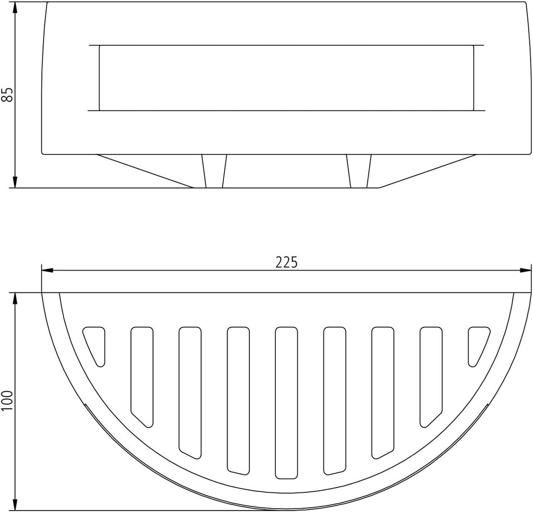 SAM Duschablage, Metall, Chrom, 10 x 22.5 x 8.5