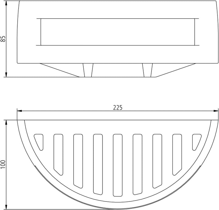 SAM Duschablage, Metall, Chrom, 10 x 22.5 x 8.5
