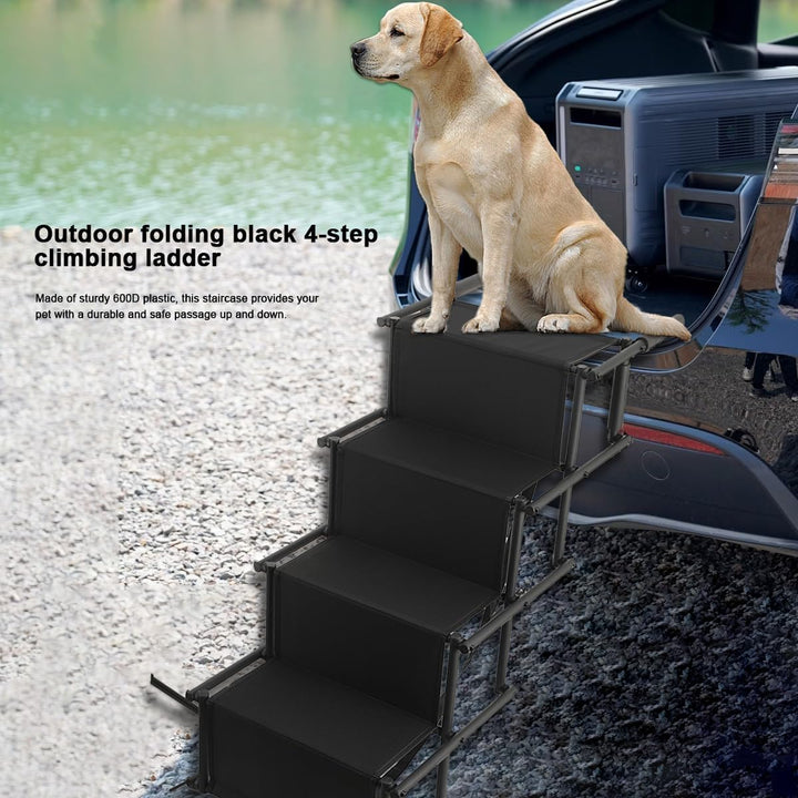 Hundetreppe Auto, 4 Stufen Hunderampe Klappbar, Leichte Und rutschfeste Hundetreppe Für Auto, Lastwa