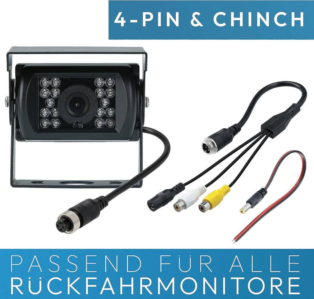 VSG24 Camper Rückfahrkamera Wohnmobil Wohnwagen/Rückfahrsystem Camera/Nachtsicht & Wetterfest/einfac
