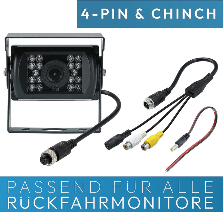 VSG24 Camper Rückfahrkamera Wohnmobil Wohnwagen/Rückfahrsystem Camera/Nachtsicht & Wetterfest/einfac