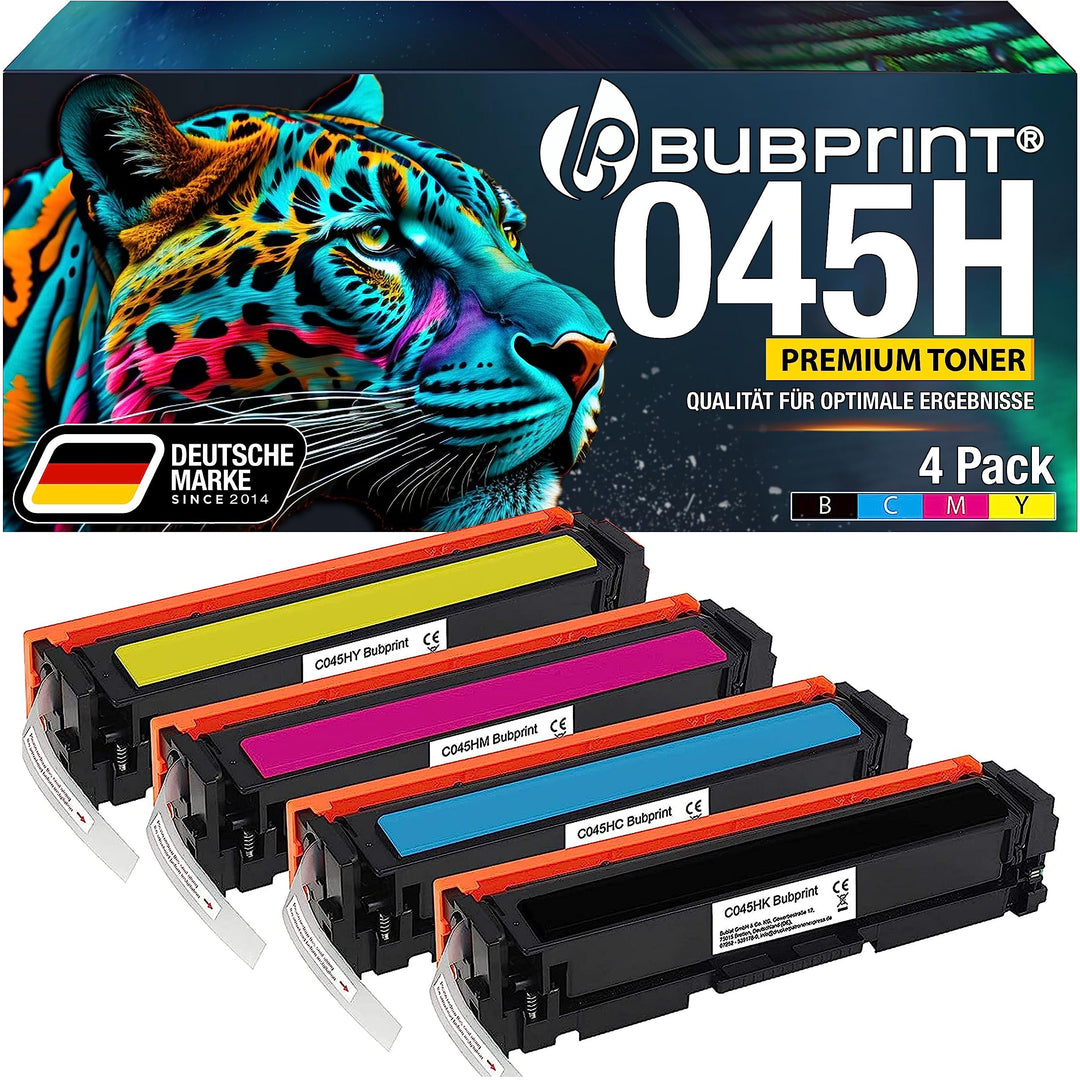 4 Toner kompatibel als Ersatz für Canon 045 045H 045 H i-Sensys LBP611CN LBP612CDW LBP613CDW LBP613C