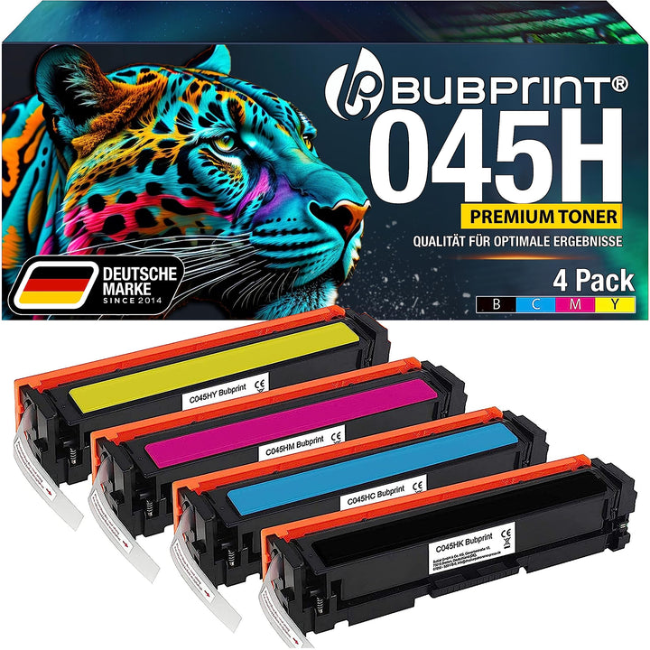 4 Toner kompatibel als Ersatz für Canon 045 045H 045 H i-Sensys LBP611CN LBP612CDW LBP613CDW LBP613C