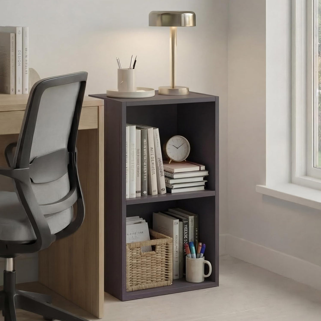 Vida Designs Oxford Bücherregal mit 2 Etagen, Grau aus Holz 2 Etagen Grau, 2 Etagen Grau