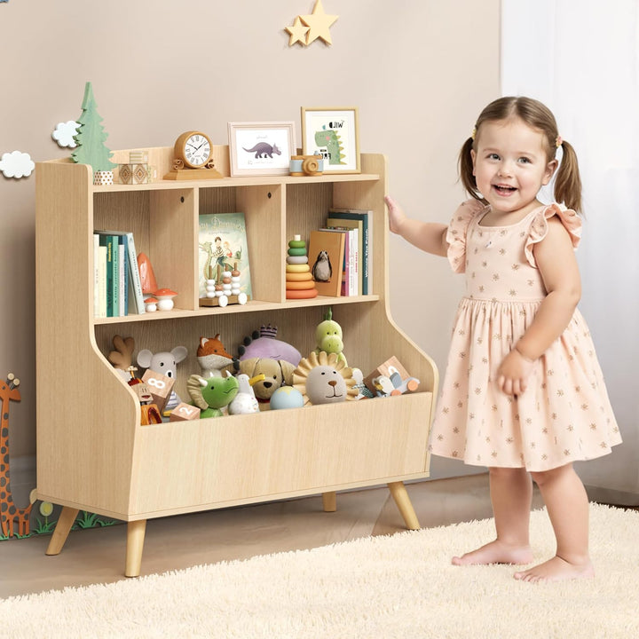 LUE BONA Kinderregal,Bücherregal Regal Aufbewahrungsregal für Kinder,Standregal 3 Stockwerk der Offe