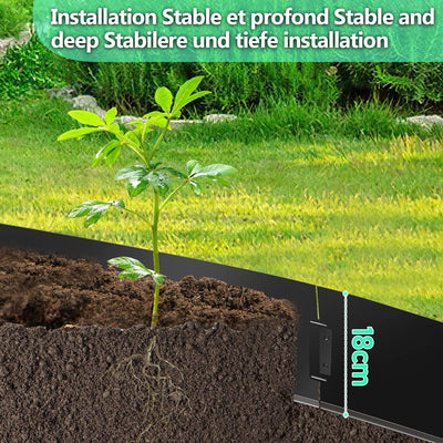 Vigevee Rasenkante verzinkt Metall, 5m 10m 15m 20m 25m 30m 35m 40m 45m 50m 100x15cm oder 100x18cm Be