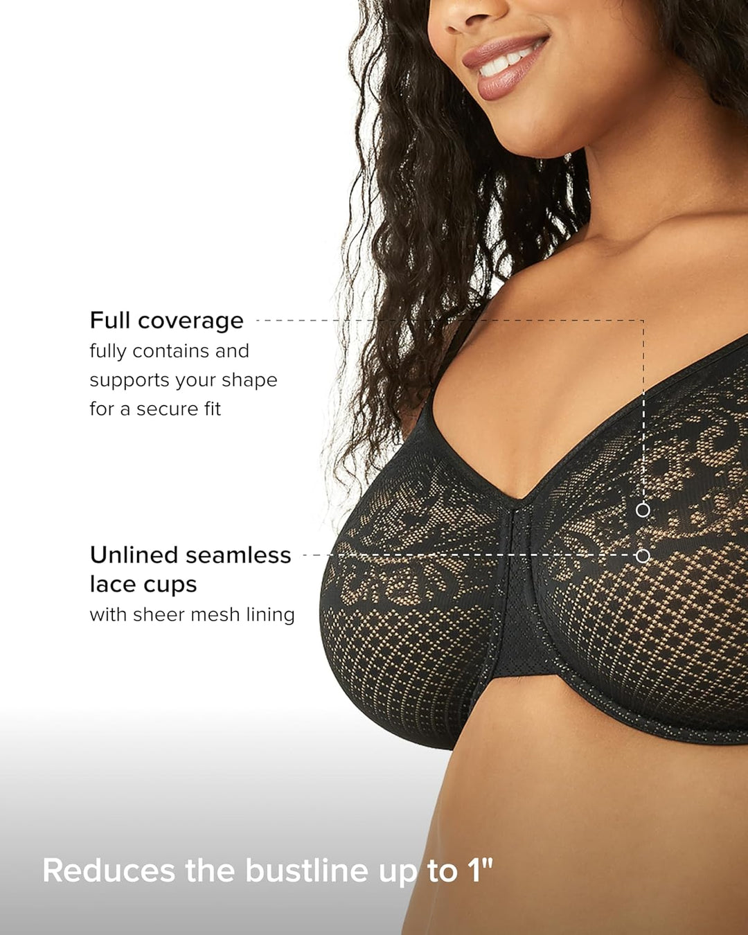 Wacoal Damen Visual Effects Bügel Minimizer-BH 70D Schwarz, 70D Schwarz