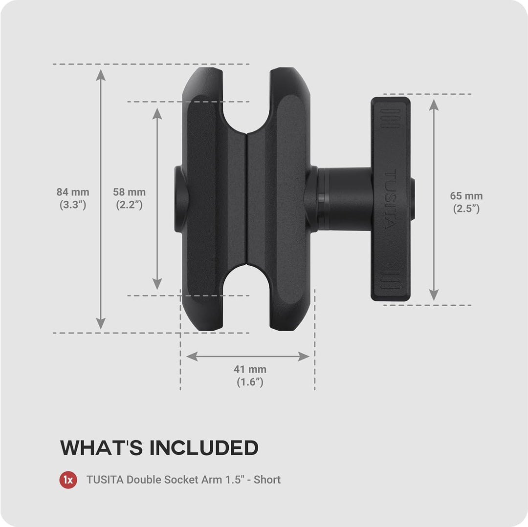 TUSITA Doppel-Arm für Steckerhalterung 1.5" - C Grösse Kurz