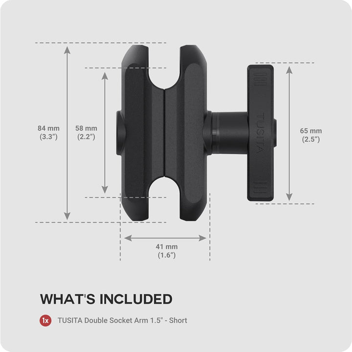 TUSITA Doppel-Arm für Steckerhalterung 1.5" - C Grösse Kurz