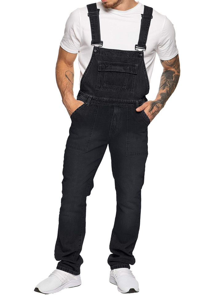 989Zé ENZO Latzhose für Herren, Jeansblau, Arbeitsmode, Latzhose, lässiger Overall, Jeans, Taillengr