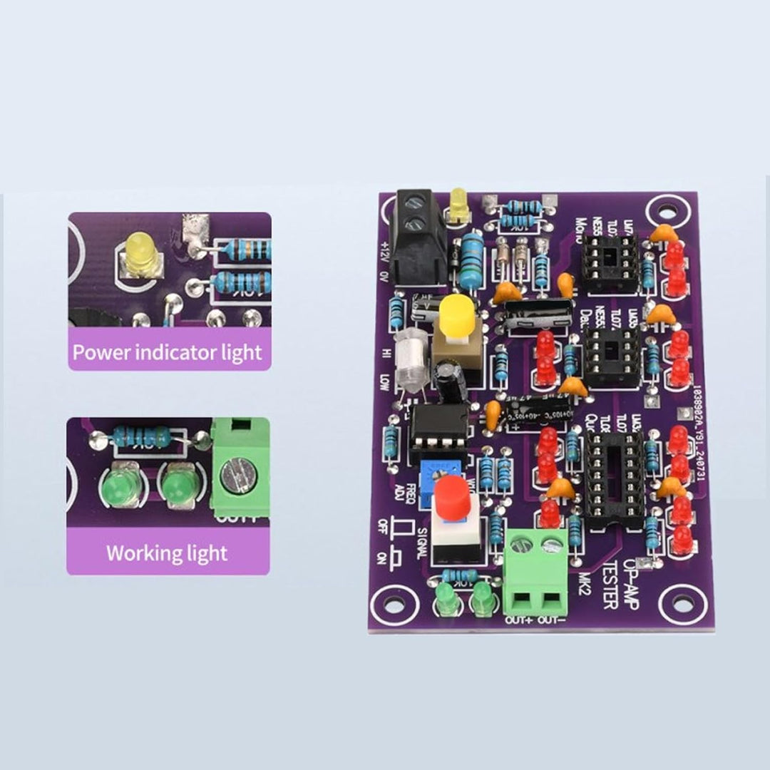 OP AMP Testmodul Operationsverstärker Testbrett Verstärkung Schaltung Test für Einzel Doppel Quad DC