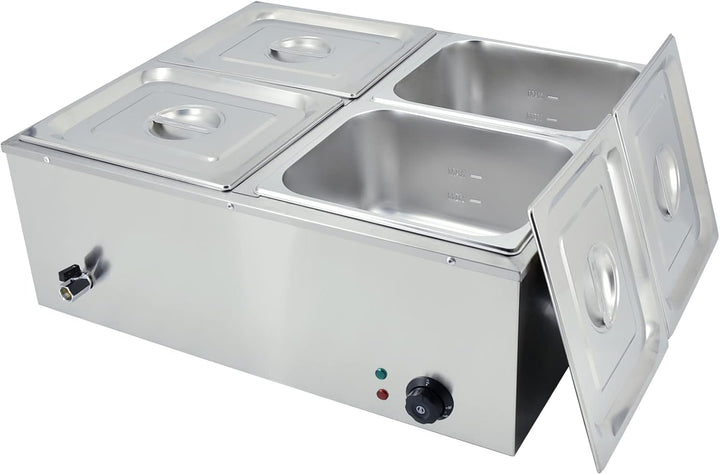 TAIMIKO Elektrisches Maria-Badezimmer, Edelstahl, 220 V, professionell, mit 4 Behältern, für Frühstü
