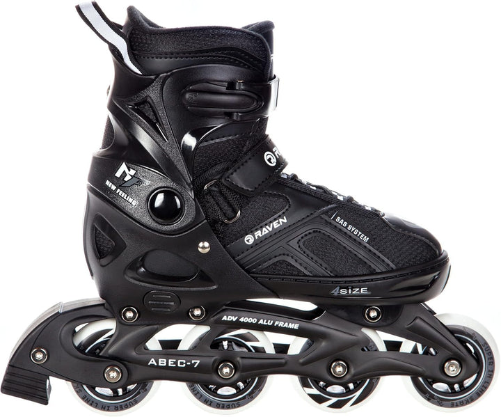 Raven Pulse Black/Mint 2in1 Verstellbare Schlittschuhe und Inline Skates - Inliner für Kinder und Er