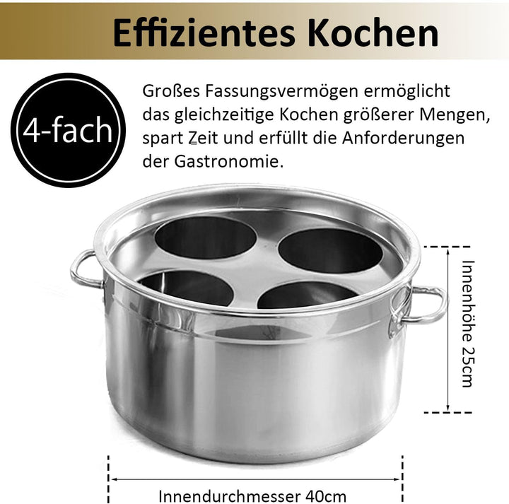 Kurflo Kommerzieller Nudeltopf, Edelstahl, für Ramen, Udon, Spaghetti &amp; Fondue, geeignet für Gasherd