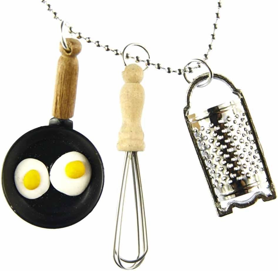 Miniblings 3er Kochen Set Halskette - Handmade Modeschmuck I Kette mit Anhänger Länge: 80cm - Backen