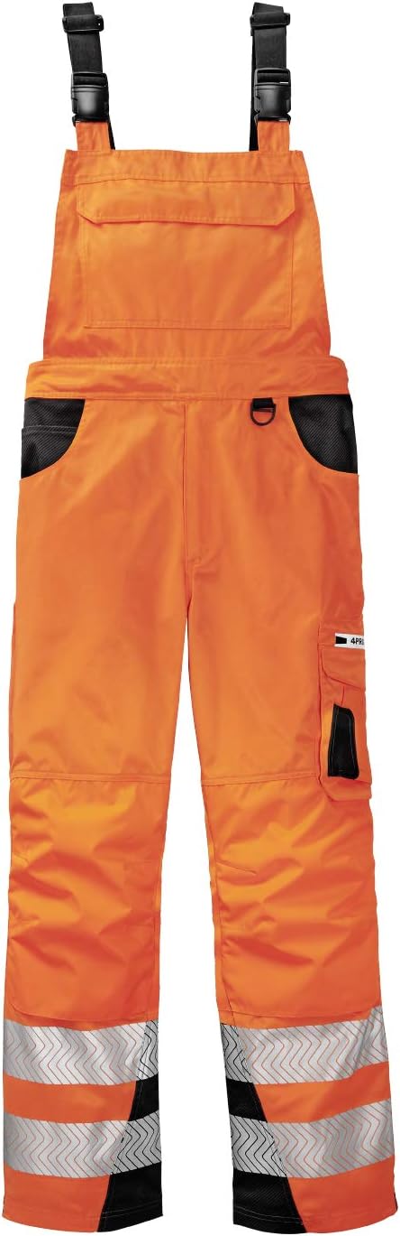 4Protect Warnschutz Latzhose "Alabama", 1 Stück, 54, leuchtorange / grau, 3830-54 Leuchtorange / Gra