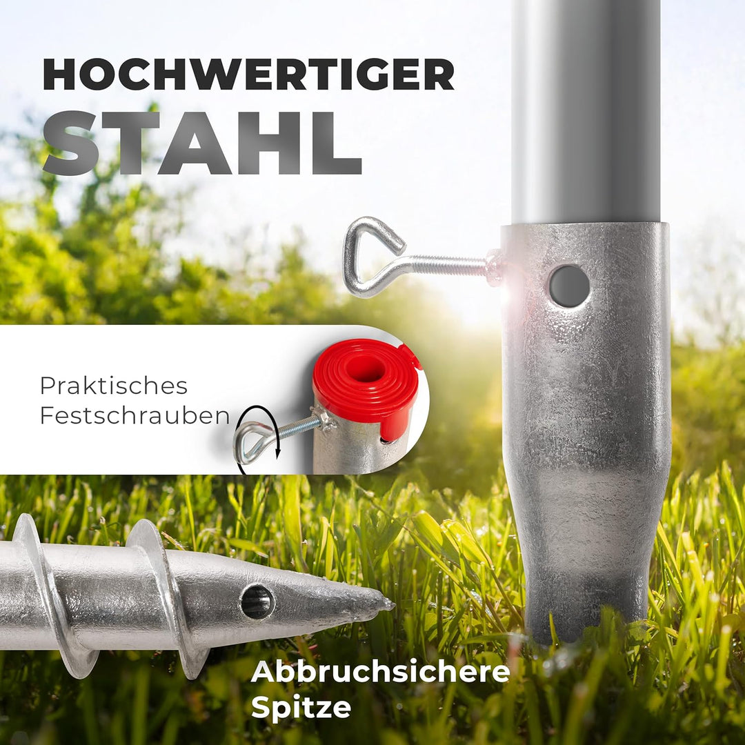 Novatool 2x Eindrehbodenhülsen-Set für Rohre mit Ø 26-65 mm, Bodenhülse Sonnenschirm Pfostenträger E