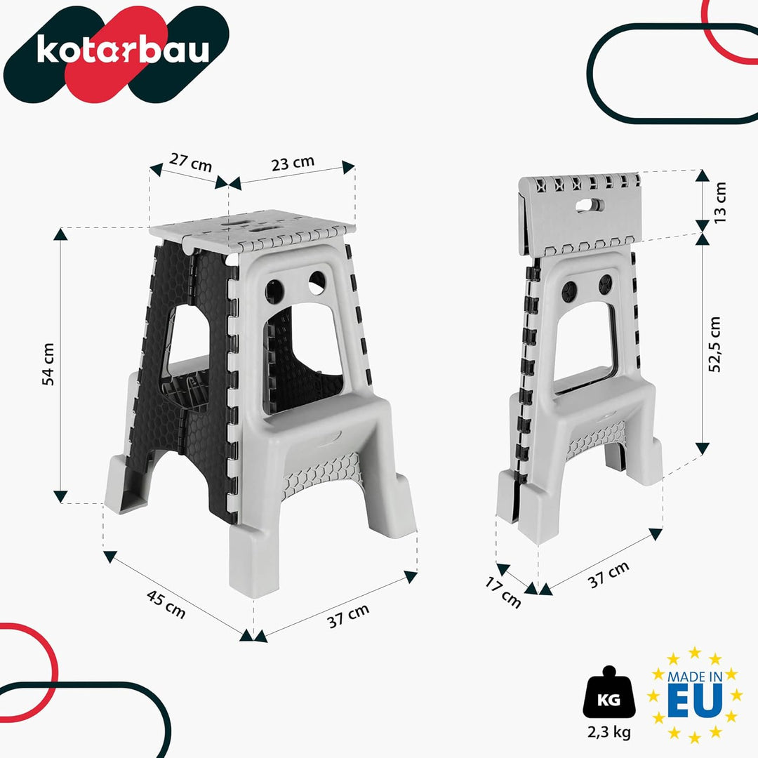 KOTARBAU® Tritthocker klappbar - 55 cm - Klappstuhl - Sitzhocker - Klapphocker - rutschfest & Stands