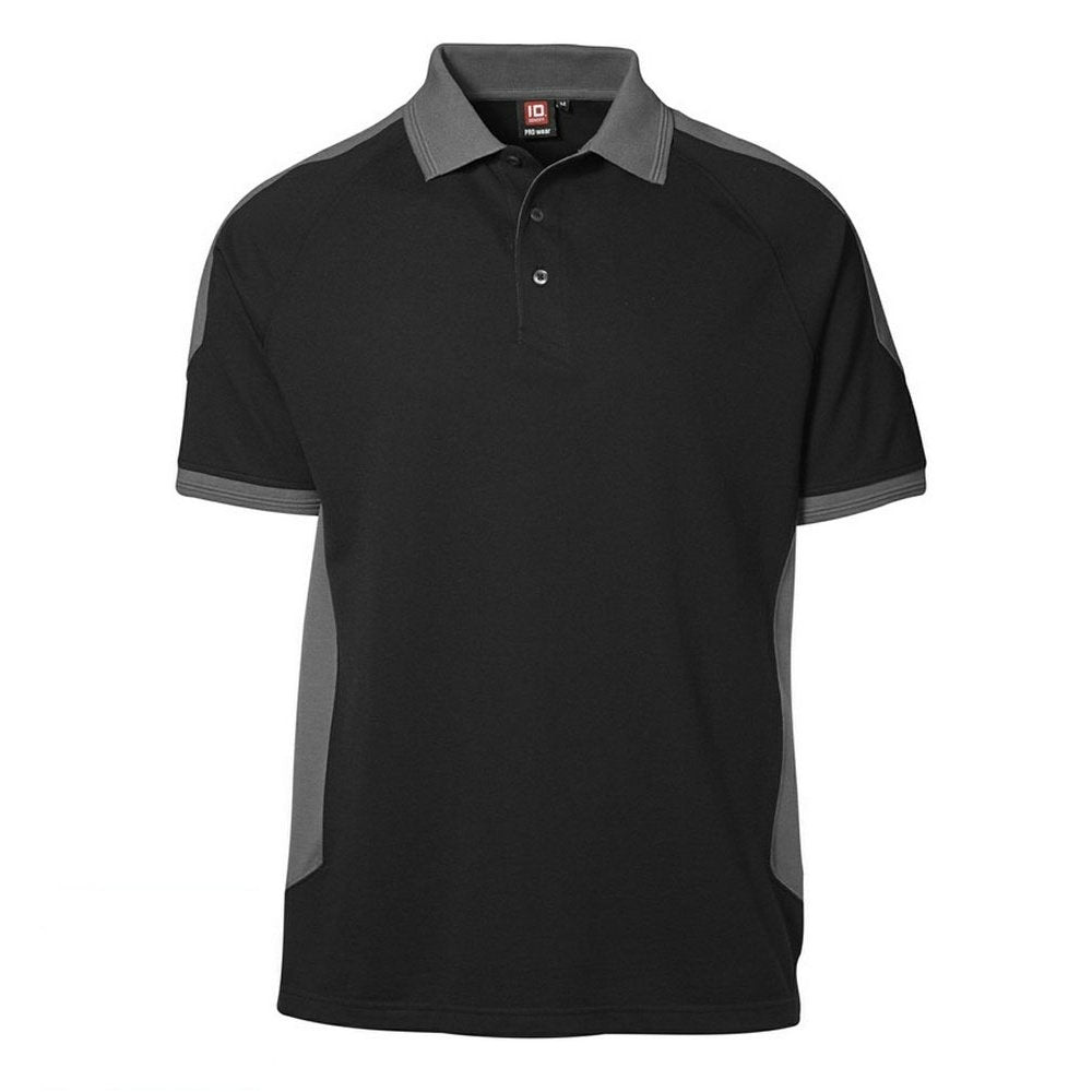 ID Herren Pro Wear Polo-Shirt, reguläre Passform, kurzärmlig (4XL) (Schwarz)