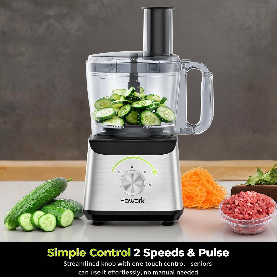 Howork Food Processor 1500W, Grosses Fassungsvermögen Multifunktion, Zum Zerkleinern, Schneiden, Hac