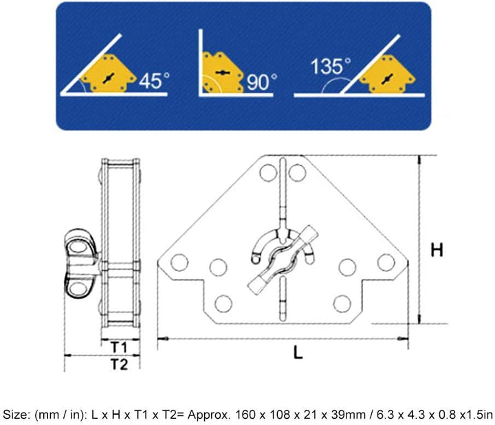 Schweissmagnet 45 ° 90 ° 135 ° Schweisshalter Magnetischer Schweisshalter Eckmagnet Lötlokalisierung