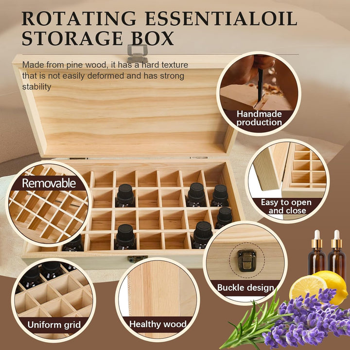 RoseFlower 32 Löcher Ätherisches Öl Aufbewahrungsbox Duftöle Display Ständer Behälter, Essential Oil