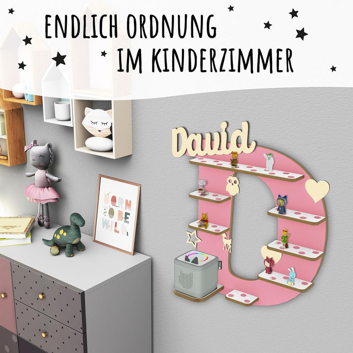 Tonie Regal für Toniebox, Toniebox Regal personalisiert mit Name und Holzsymbolen, Tonie Aufbewahrun