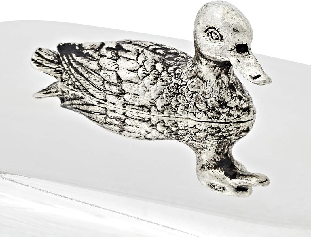 EDZARD Butterdose Ente (für 250 g) aus Silber & Glas - Butterglocke & Buttermesser - Schale, Dose, B