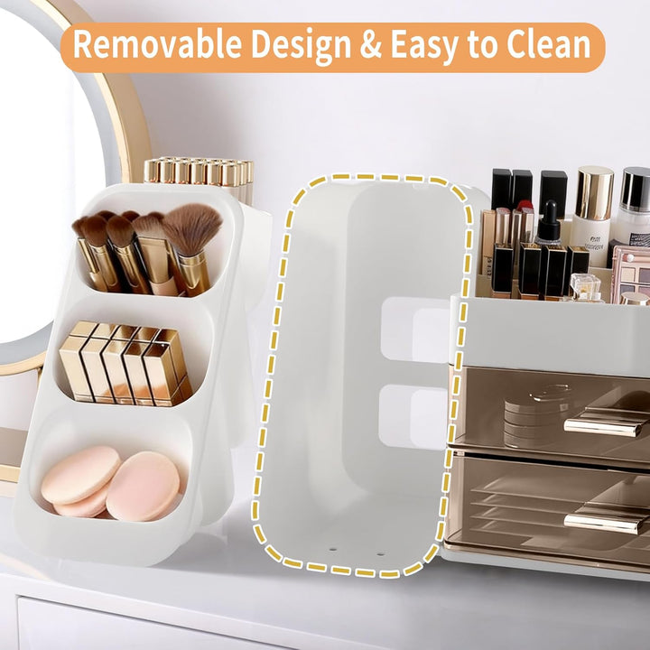 Afeeler Make Up Kosmetik Organizer mit Schubladen, Pinsel Organizer, Multifunktion Schminktisch Orga