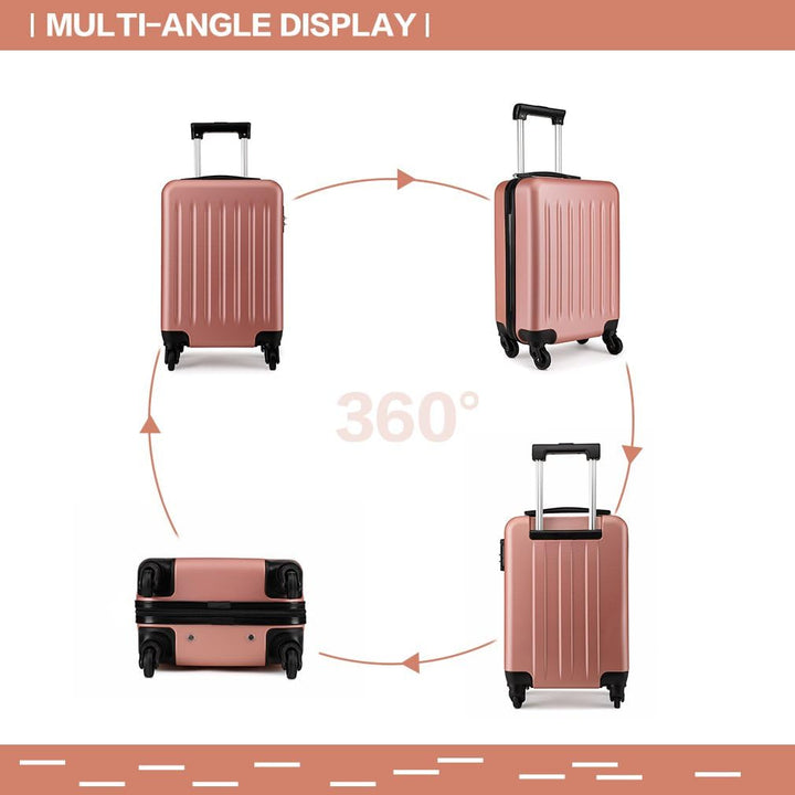 KONO Koffer Reisekoffer Gross Trolley Hartschale ABS Gepäck 4 Rollen Spinner Rollenkoffer (Nude, Gro