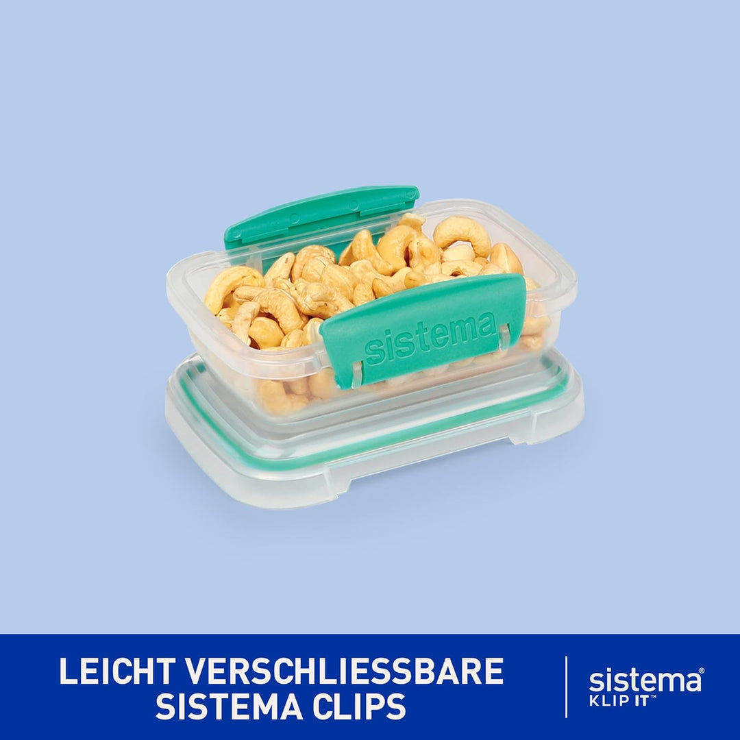 Sistema KLIP IT Vorratsdosen | Luftdichte und stapelbare Frischhaltedosen mit Deckel | Pausenbrotdos