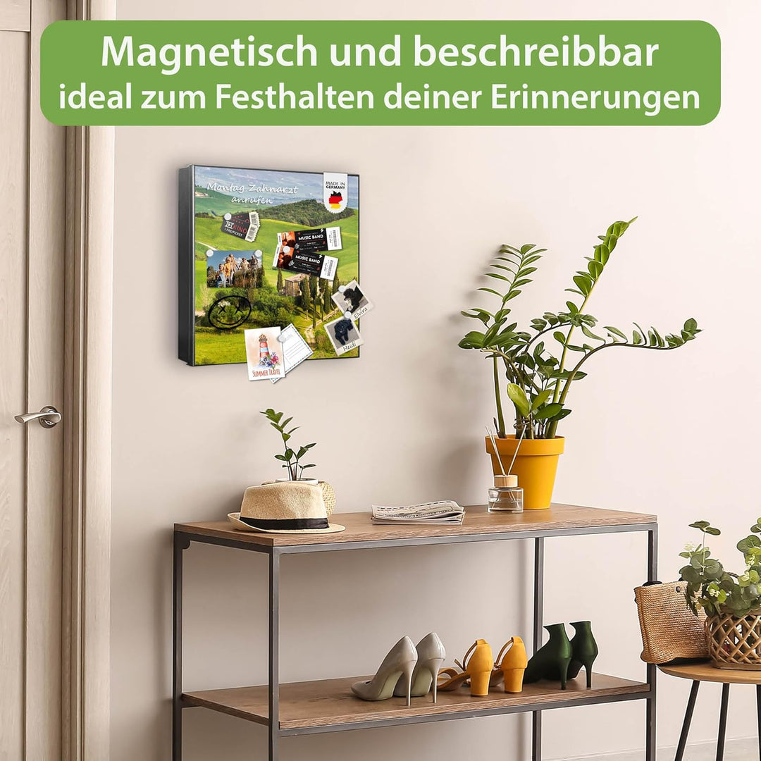 banjado Grosser Schlüsselkasten Metall - Schlüsselbox 30x30cm mit 32 Haken - Schlüsselkasten modern