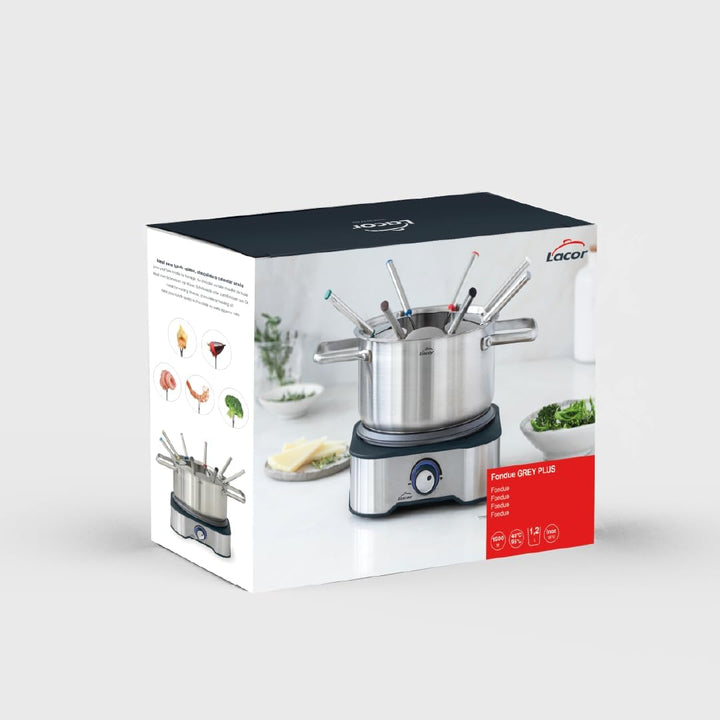 Lacor - 69399 - Elektrisches Fondue, schmelzen Käse und Schokolade, mit 8 Gabeln, abnehmbarer Topf,