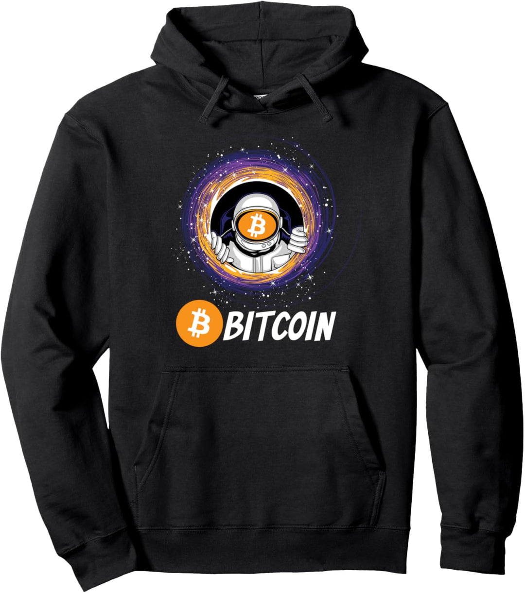 Bitcoin to the Moon TShirt, BTC Crypto Funny Space Suit Pullover Hoodie