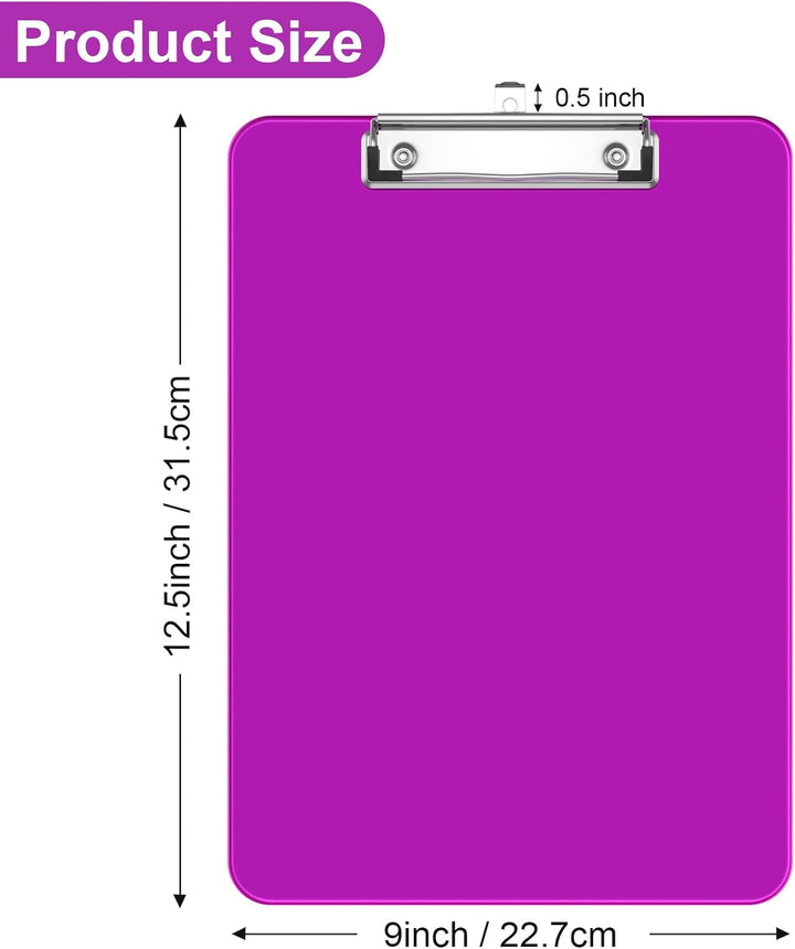 Kunststoff-Klemmbrett 6er-Set, Standard A4 Letter Size Klemmbretter für Studenten, Büro und Frauen,