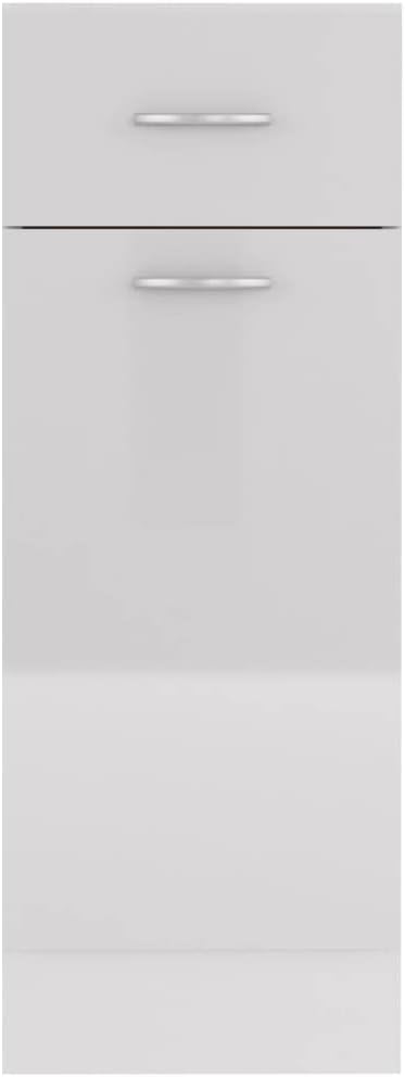 homiuse Schubunterschrank Hochglanz-Weiss 30x46x81,5 cm Kommode Weiss KüChenschrank Kommode Mit Schu