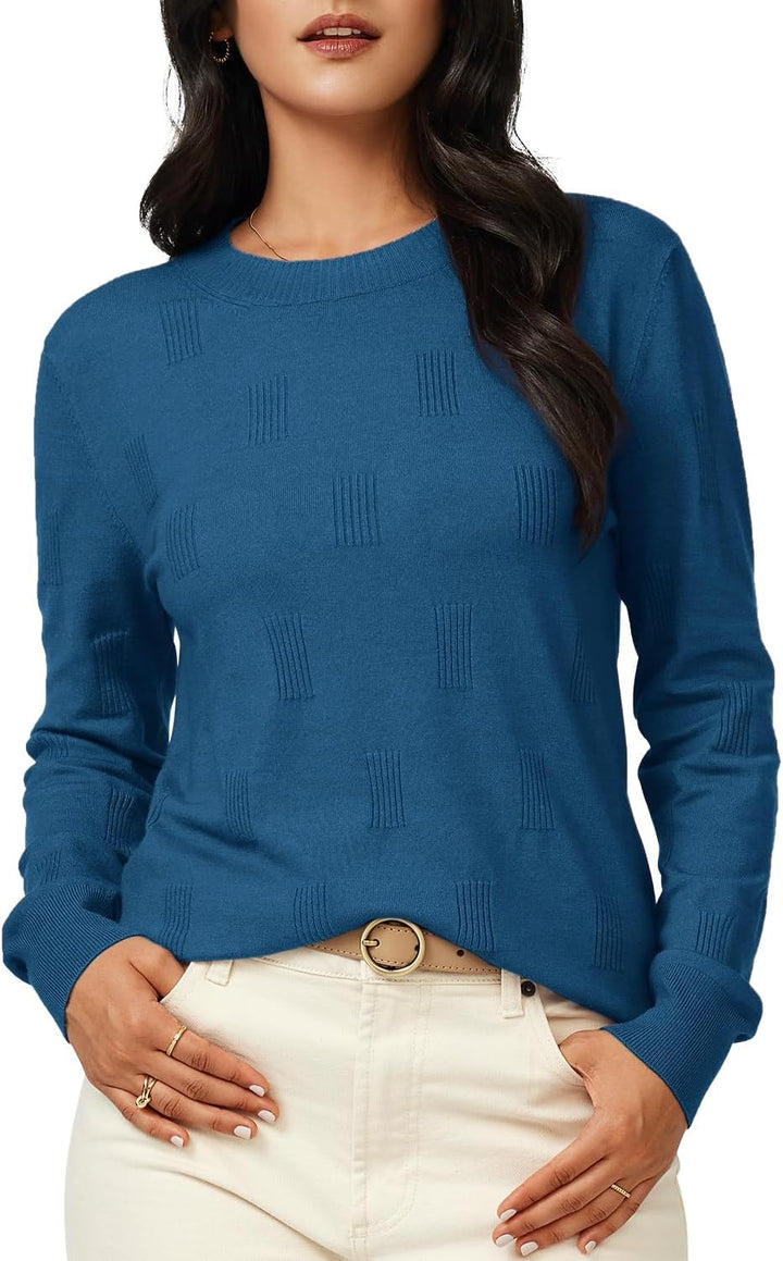 Arach&Cloz Pullover Damen Kurzarm/Langarm Elegant Frühling Sommer Strickpullover Rundhals Pulli Swea