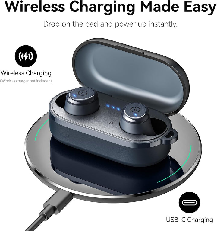 TOZO T10 Kopfhörer Kabellos Bluetooth In Ear mit Ladecase 55 Std. IPX8 | ENC für klare Anrufe und Kl