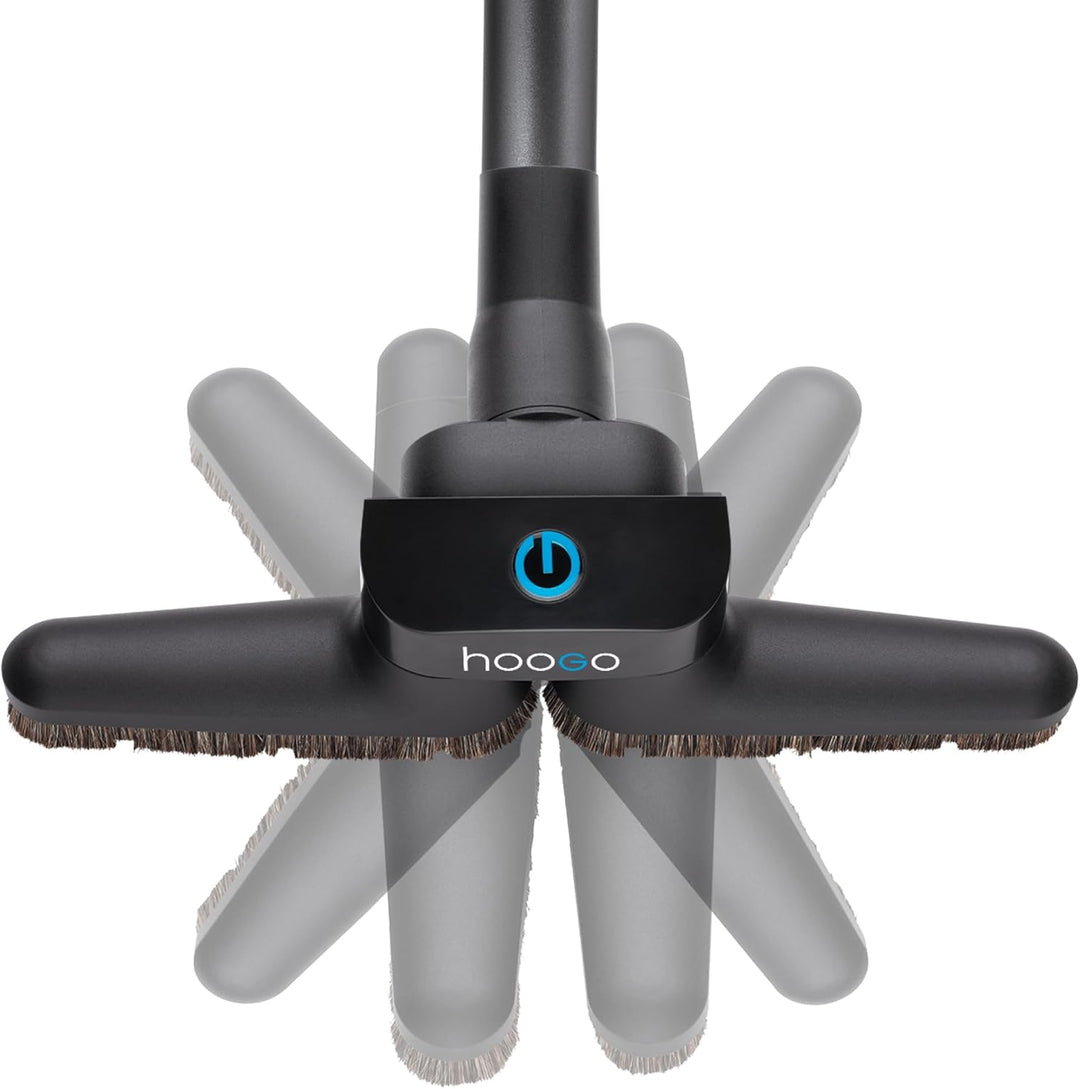 hoogo B3+ Graphit mit Flipflop Bodendüse | Plus Mini-Turbobürste | Staubsauger mit Beutel | Starke 8