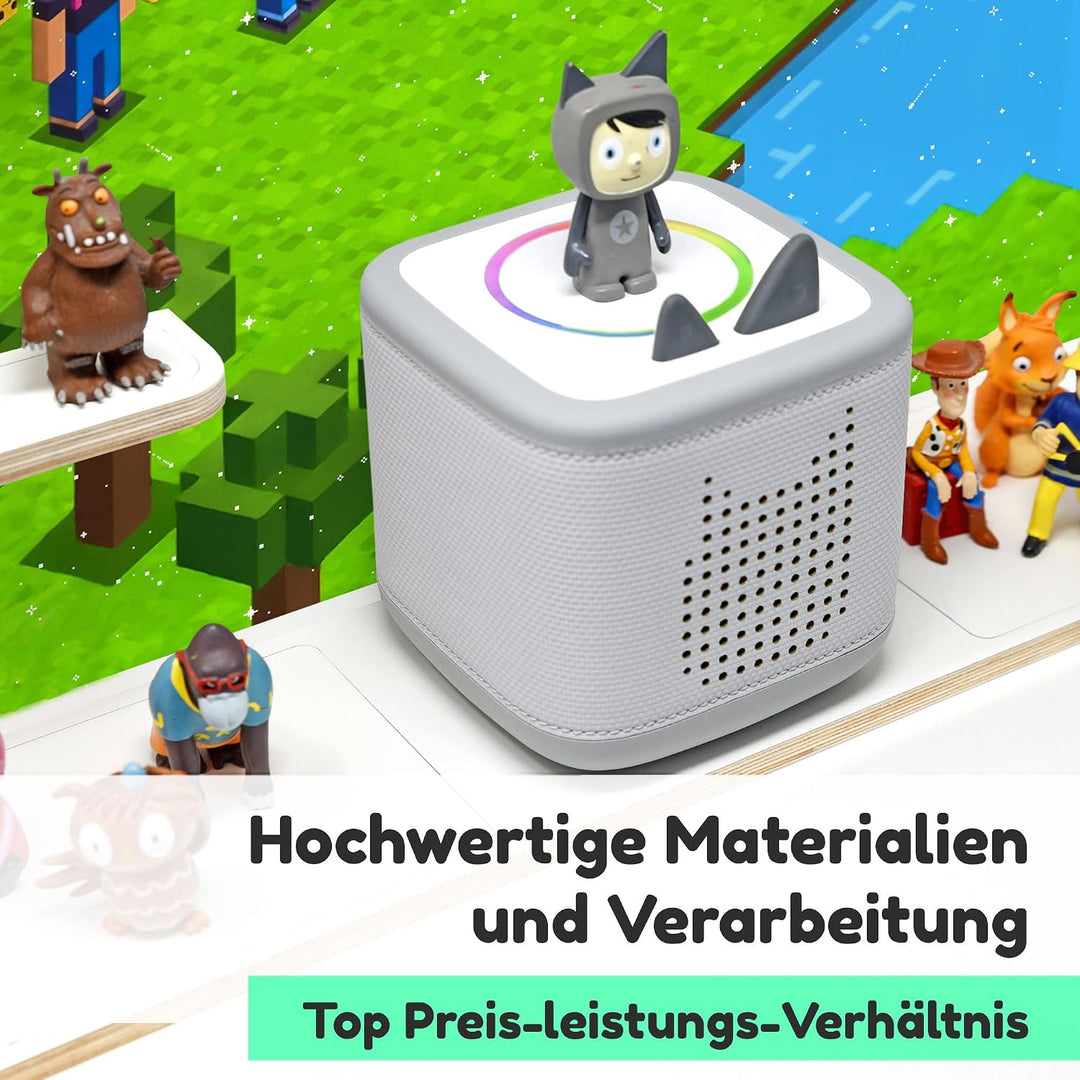 stadtecken Holzregal passend für Toniebox 2 I Geeignet für ca. 50 Tonies I Perfekte Aufbewahrung im