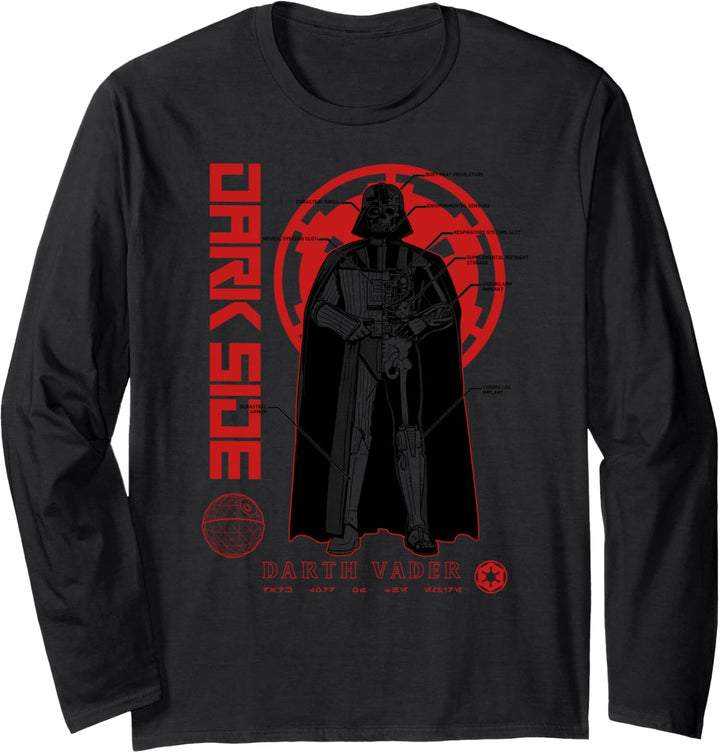 Star Wars Darth Vader Schematic Langarmshirt