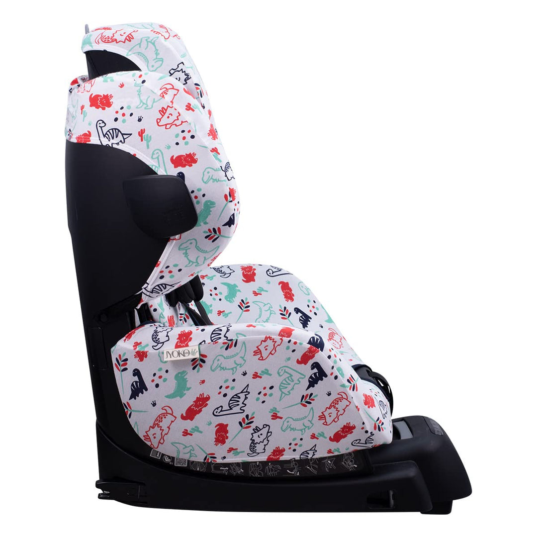 JYOKO KIDS Baumwollbezug kompatibel mit Maxi Cosi Recaro Zero, I-Size (Dino Party, Autositzbezug) Di
