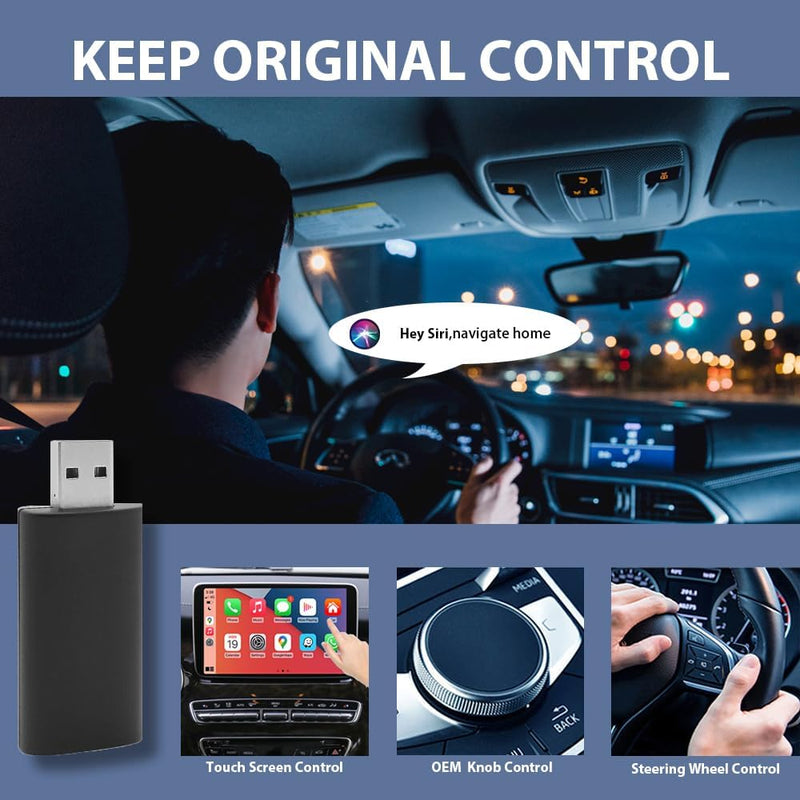 Sunweyer Plug-Play Wireless CarPlay Adapter Support Factory Wired CarPlay zu Wireless Caplay Dongle