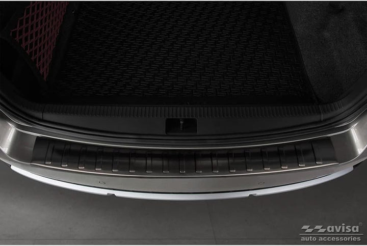 Avisa Schwarz Edelstahl Heckstossstangenschutz kompatibel mit Skoda Octavia III Scout 2014-2020 'Rib