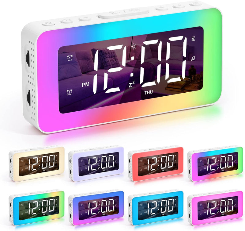 Sukeen Wecker Digital, Wecker Kinder Digital, Wecker Mit Licht, Digitaler Uhr Mit Doppelalarm, 8 Ein