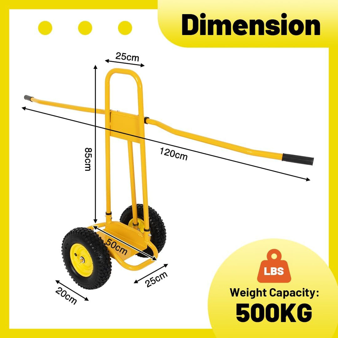 Plattenkarre Platten Transportwagen Tragkraft 500 KG mit 4 Vollgummi Rädern Abnehmbarer Bollerwagen